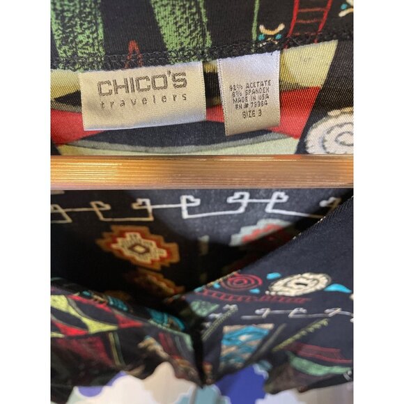 Chico's Multicolor Single Button Stretchy Slinky Long Sleeve Cardigan Sz XL - Picture 6 of 7